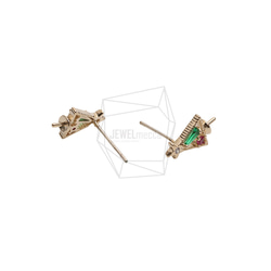 ERG-2580-G【2個入り】クリスマスツリーピアス,Christmas Tree Earring Post 3枚目の画像