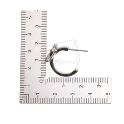 ERG-2584-R [2 件] 絲帶耳環，繩索絲帶耳環/17.5mm X 19.5mm 第5張的照片