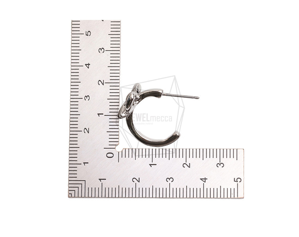 ERG-2584-R [2 件] 絲帶耳環，繩索絲帶耳環/17.5mm X 19.5mm 第5張的照片