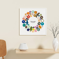 再販3《北欧テキスタイル/ビタミンカラー》インテリアポスター 25×25cm