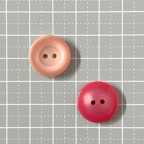 レトロ 円形 丸型 ボタン ピンク 二つ穴 18mm 7個セット ec-337 ボタン