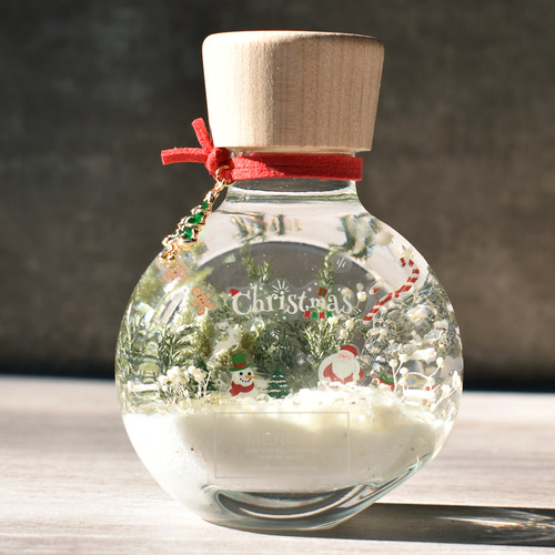 ハーバリウム】『スノードーム』White Christmas ＊クリスマスカードor