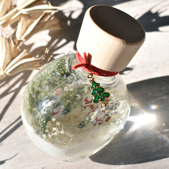 【ハーバリウム】『スノードーム』White Christmas ＊クリスマスカードorメッセージカード無料 7枚目の画像