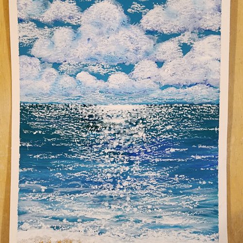 アクリル画 海の絵 風景画 絵画 マリベル 通販 16926305｜Creema