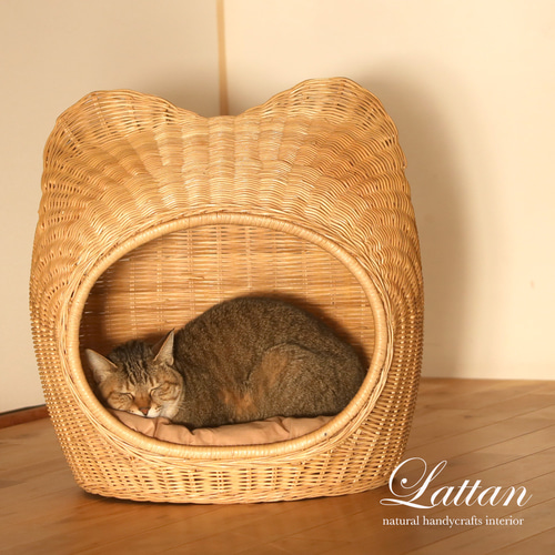 猫の日2024】ラタンの猫ベット♪ナチュラル(猫かご,猫ベット