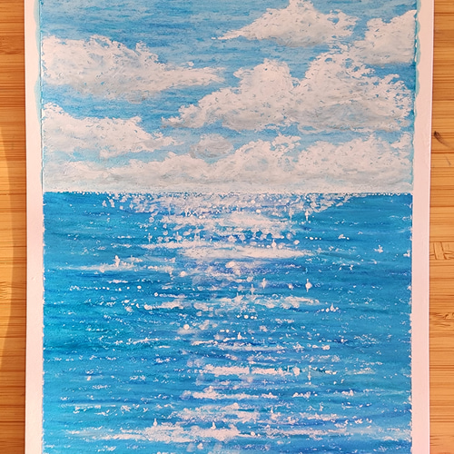 パステル画 海の絵 風景画 絵画 マリベル 通販 16926369｜Creema(クリーマ)