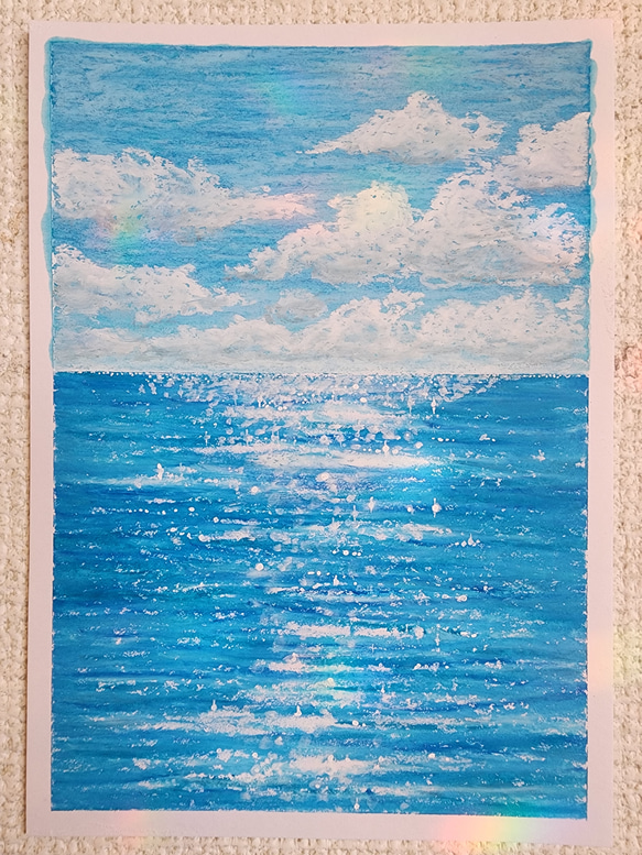 パステル画 海の絵 風景画 絵画 マリベル 通販 16926369｜Creema