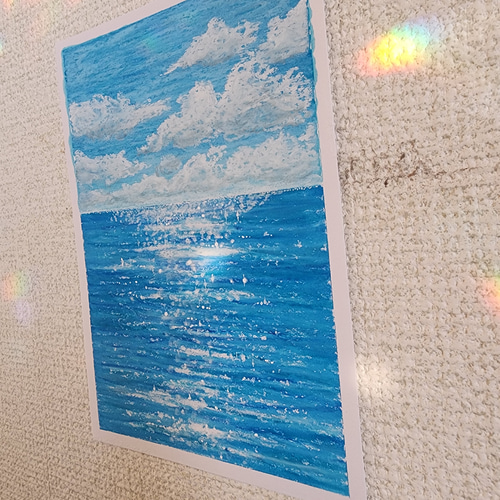 パステル画　海の風景　4点 パステル画 風景画 海