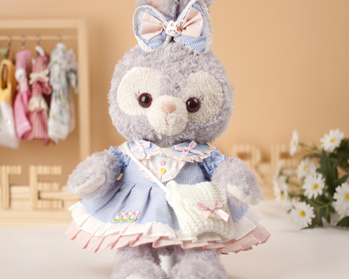 ぬいぐるみ服 ワンピース ストラップレス 黒 トランプ ステラルーSサイズ ぬいぐるみ服 ワンピース ストラップレス 黒 トランプ ステラルーS