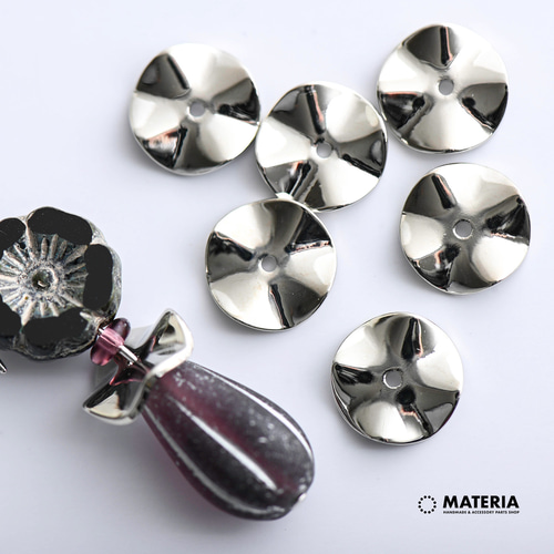 KW10GP 銅製ウェーブスペーサー 10mm 6個 メタルパーツ メタルビーズ  