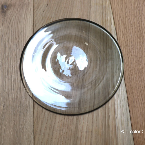 宙吹きガラス製コンポート皿 Glass Plate ガラスプレート ガラス皿 ガラス丸板 宙吹ガラス