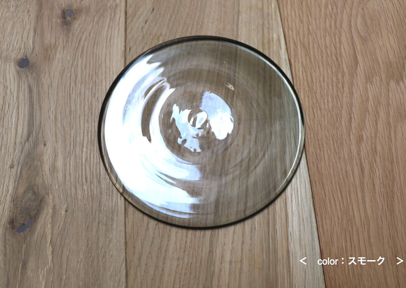 Glass Plate ガラスプレート　ガラス皿　ガラス丸板　宙吹ガラス　手作りガラス 6枚目の画像
