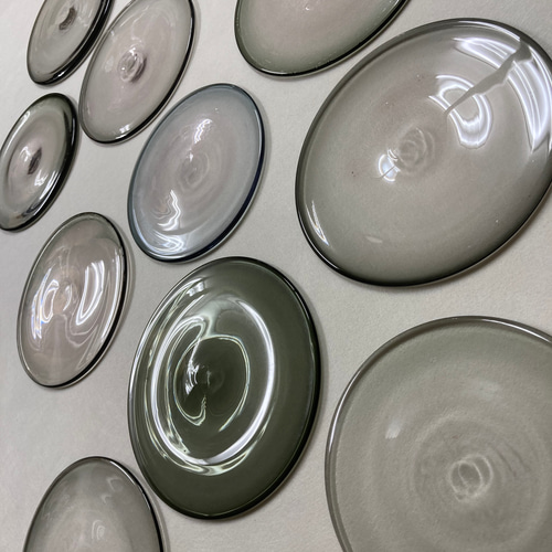 Glass Plate ガラスプレート ガラス皿 ガラス丸板 宙吹ガラス