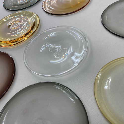 Glass Plate ガラスプレート ガラス皿 ガラス丸板 宙吹ガラス Glass Plate ガラスプレート ガラス皿 ガラス丸板 宙吹ガラス