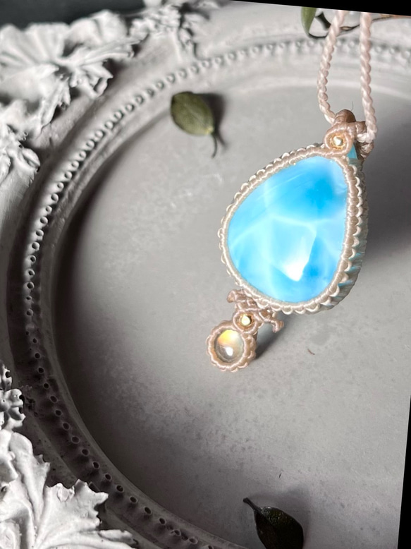 ラリマー＆アンデシンラブラドライト【2粒シリーズ】マクラメ