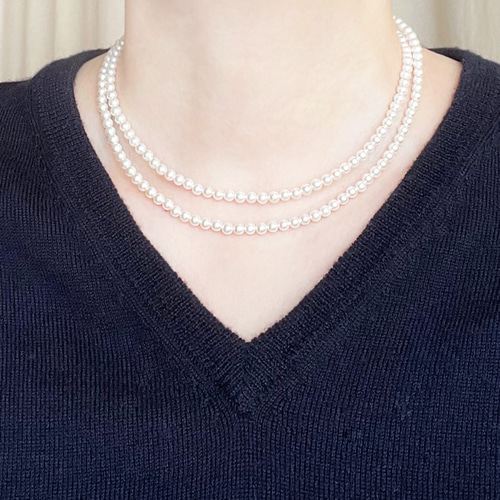 パールロングネックレス / 3WAY フォーマルアクセ ハレの日 入学式 母 