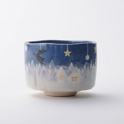 楽焼茶碗〚きよしこの夜〛 抹茶碗　茶道具　クリスマス　手描き　楽入印 1枚目の画像