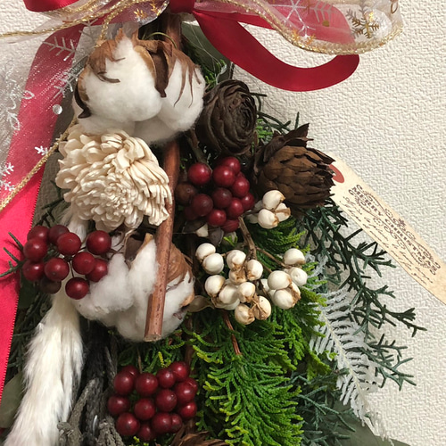 クリスマススワッグ ユーカリ シダロース ブルーアイス ポポラス Xmas