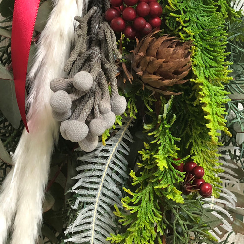 クリスマススワッグ ユーカリ シダロース ブルーアイス ポポラス Xmas