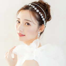 MA200 ウェディング ナチュラル ヘッドドレス　カチューシャ ブライダル ヘアアクセサリー 結婚式 前撮り 卒業式 2枚目の画像