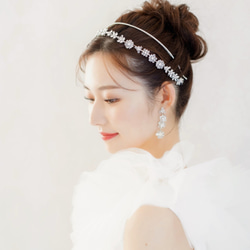 MA200 ウェディング ナチュラル ヘッドドレス　カチューシャ ブライダル ヘアアクセサリー 結婚式 前撮り 卒業式 4枚目の画像