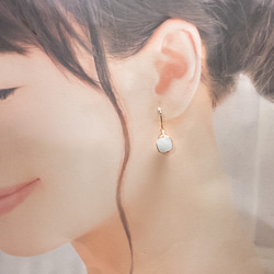 アクアマリン ピアス ＊embrace＊ ステンレス フックピアス ワイヤーラッピング em103s2 5枚目の画像