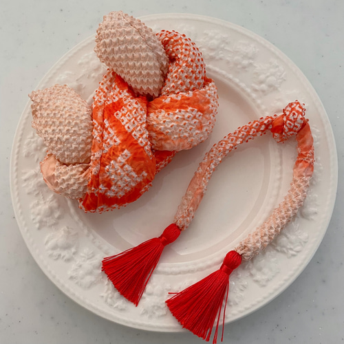 七五三 髪飾り かのこ ちんころセット 肌色×オレンジ色 その他ヘア