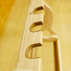 【オーダー品】手作り木工　木製ギタースタンド （ナチュラル） ４本掛け 11枚目の画像