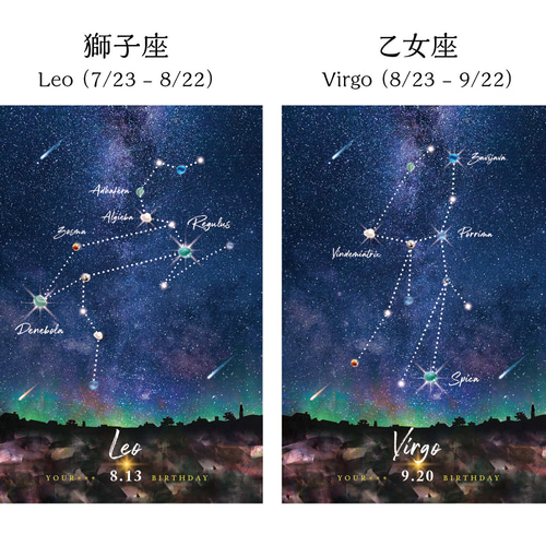 12星座 × 誕生日 × お名前オーダー〉シーグラスアート その他