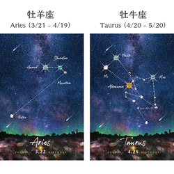 〈12星座・誕生日オーダー〉シーグラスアート 5枚目の画像