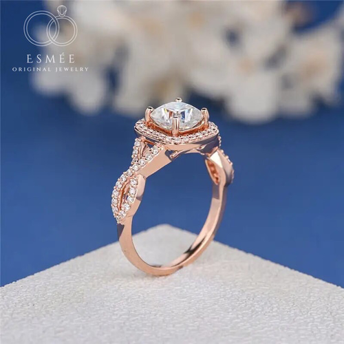 新品未使用✨最高級モアッサナイト クッションカット リング モアッサナイト K14 クッションカット 1ct キラキラ
