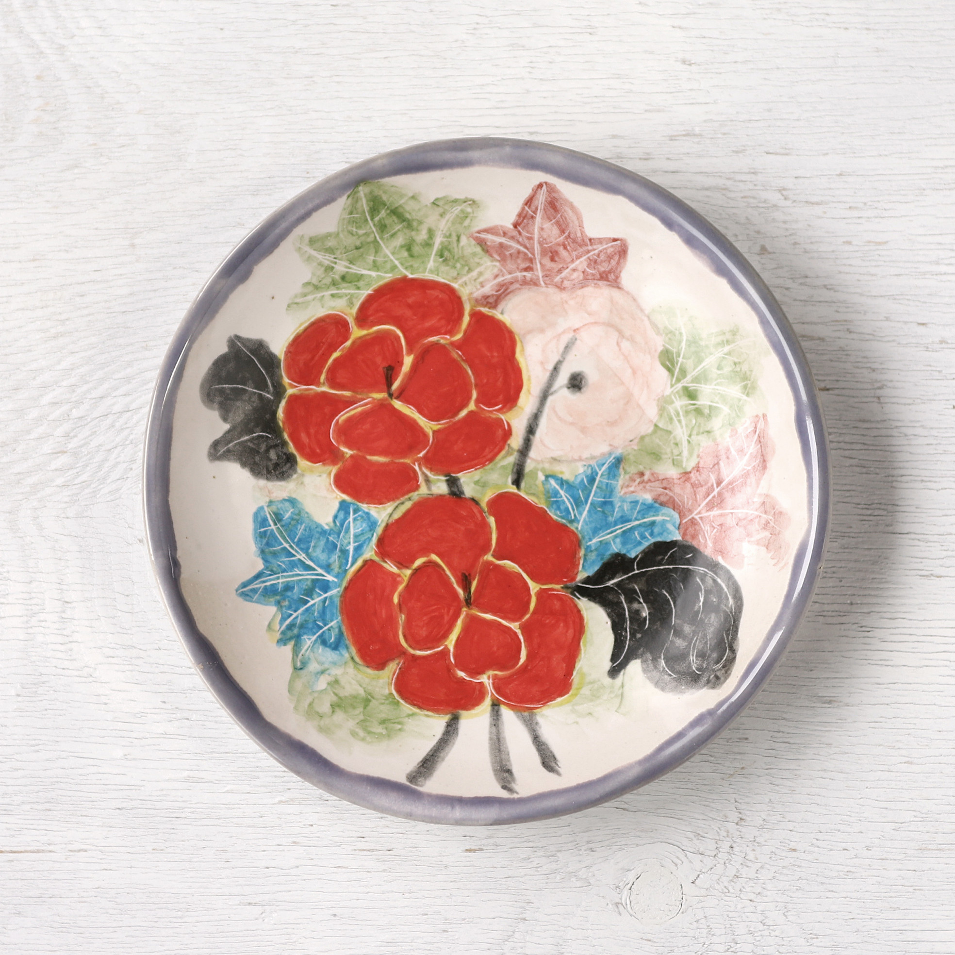 【美品】飾り皿　漆器　アート　彩絵　置物　インテリア　工芸品　美術品　A3087