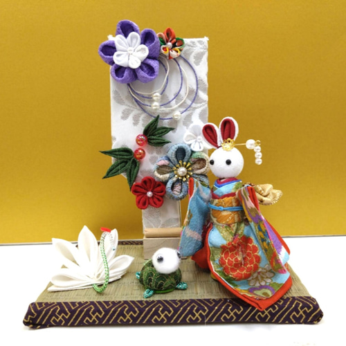 お正月飾り 羽子板 鶴亀 ちりめん細工 その他置物 himadare 通販