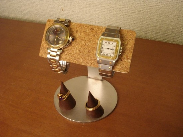 クリスマスプレゼントに　ラッピング　バー2本掛け時計スタンド指輪スタンド付き　81025 4枚目の画像