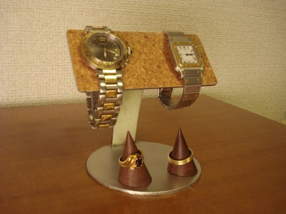 クリスマスプレゼントに　ラッピング　バー2本掛け時計スタンド指輪スタンド付き　81025 3枚目の画像