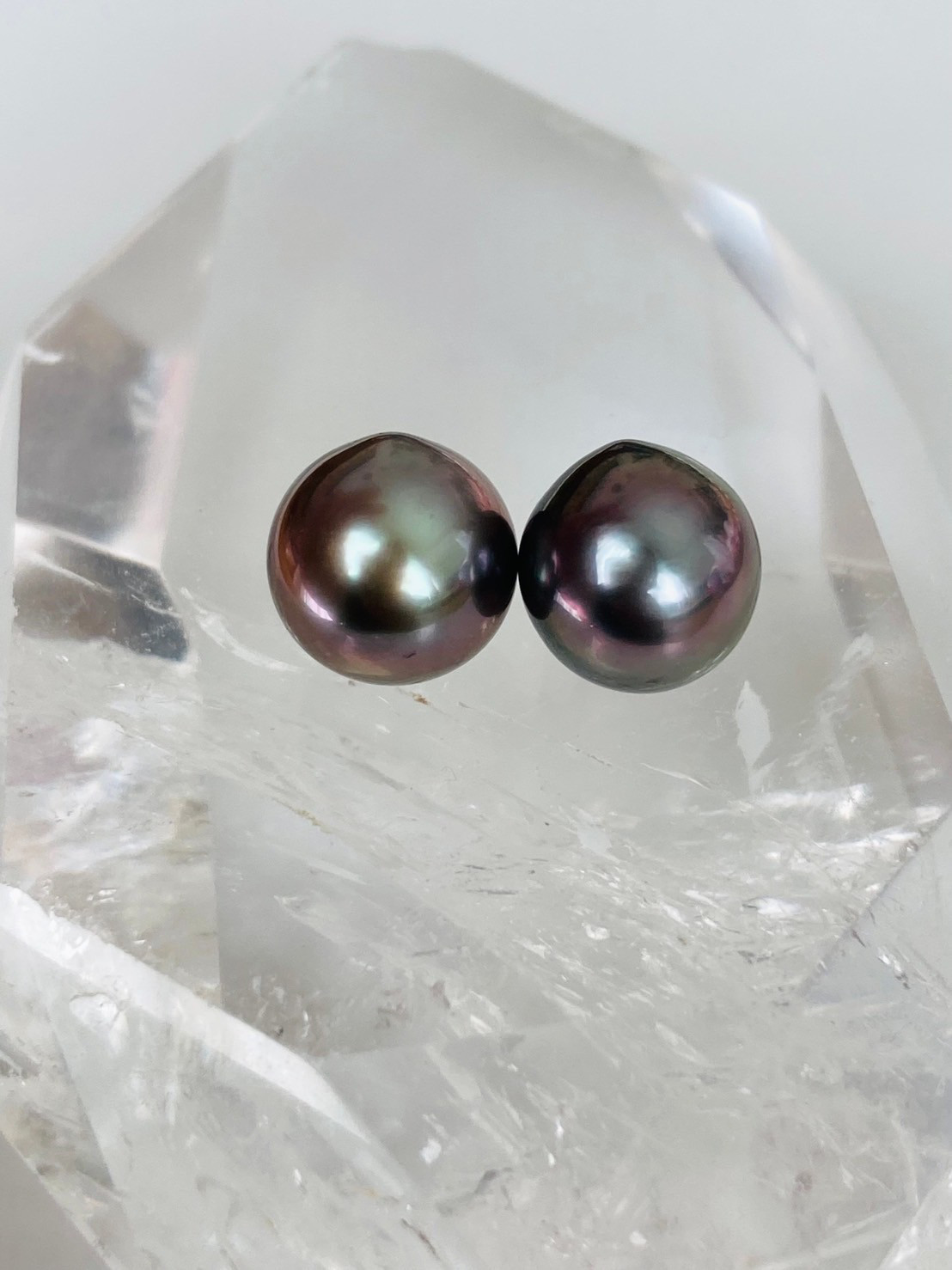 最終値下げ！18K 18金　黒蝶真珠　バロック　フックピアス