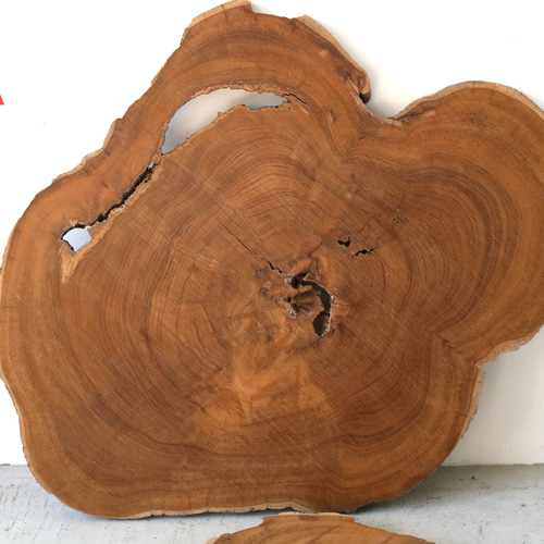 チーク材原木スライス ディスプレイ台 木工材 チーク材料 木材・板