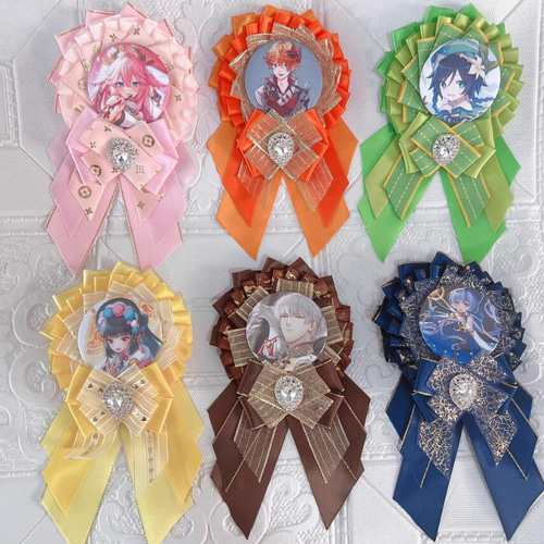 痛ロゼット50mm 55mm 75mmサイズ 缶バッジ用 ロゼット ロリータリボン