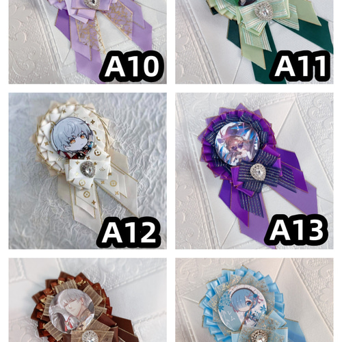 痛ロゼット50mm 55mm 75mmサイズ 缶バッジ用 ロゼット ロリータリボン