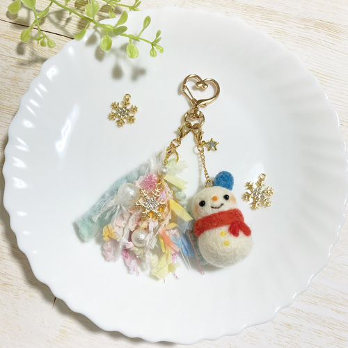 ♡2点限定♡やさしいお顔のにっこりスノーマン♡羊毛フェルト 冬