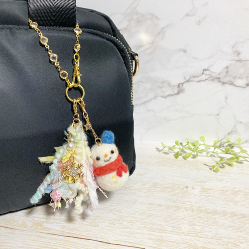 ♡2点限定♡やさしいお顔のにっこりスノーマン♡羊毛フェルト 冬