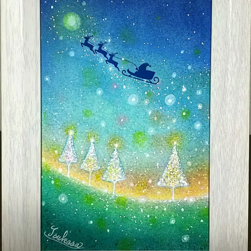パステルアート ミッドナイト・クリスマス パステル画原画 絵画 パステルアート ミッドナイト・クリスマス パステル画原画 絵画