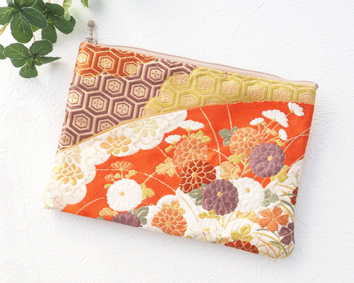 西陣織】着物帯リメイク✧*ポーチ（縁起もの/一点物/伝統工芸/京都西陣