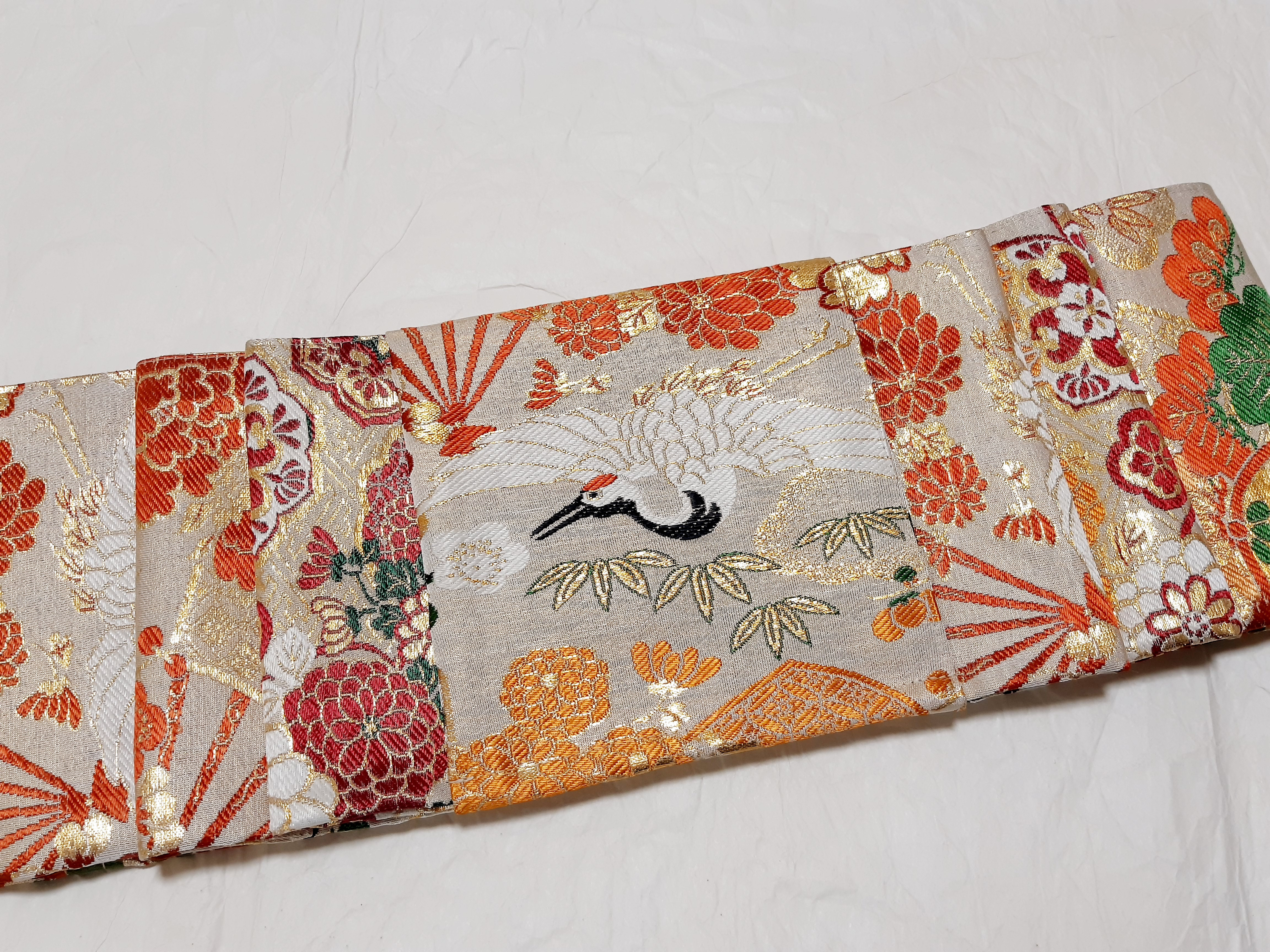 アンティーク丸帯のだらり帯☆作り帯