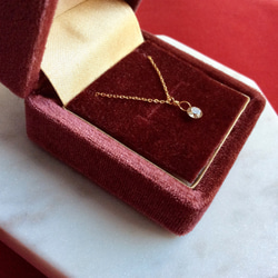 すももさまオーダー品　0.23ct シャンパンダイヤの一粒ネックレス　K18 yellow gold 5枚目の画像