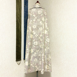 白大島紬のロールカラーAラインワンピース　冬ざるる 5枚目の画像