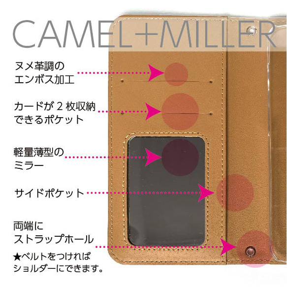 タータン チェック 緑 ネイビー 赤  スマホケース 手帳型  スマホカバー けいたいカバー   ミラーつき 7枚目の画像