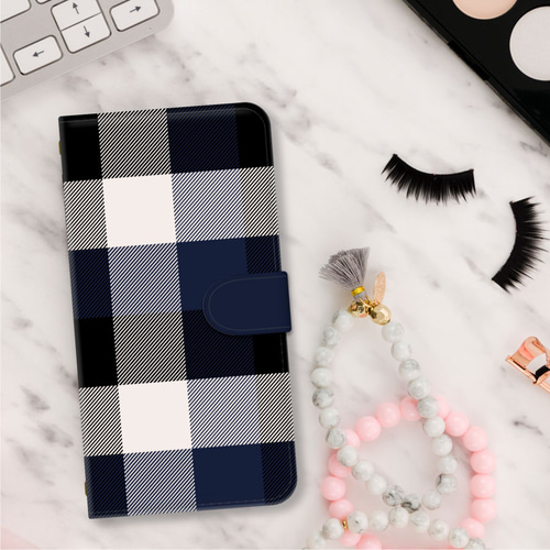 タータン チェック 緑 ネイビー 赤 スマホケース 手帳型 スマホカバー