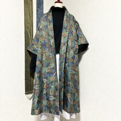 大島紬で作ったコート　木の葉 1枚目の画像