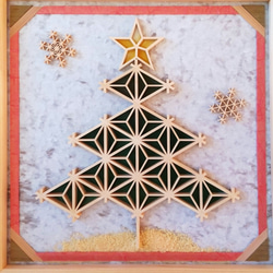 木製 クリスマス ツリー 【組子】 額 壁掛け 2枚目の画像